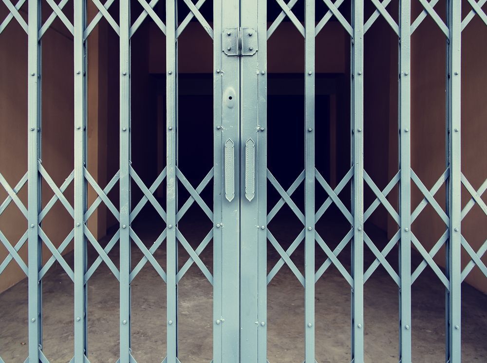 Metal Security Gate, Closed, With Diamond Pattern — SPW Engineering & Powdercoating In Ballarat, VIC