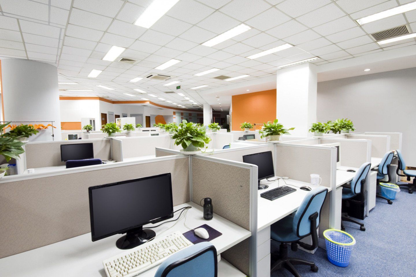 Modern office with computers