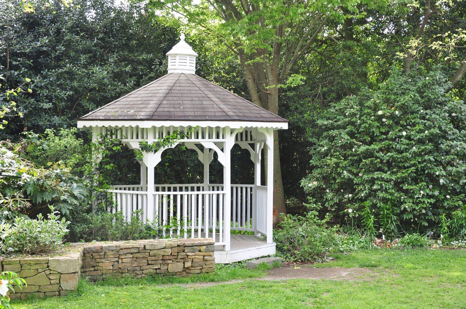 gazebo addition completed in garden