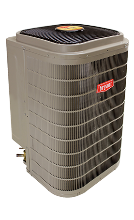 A large air conditioner is sitting on top of a white surface.