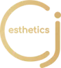 Gold logo with stylized “CJ” and the word “esthetics” on a white background