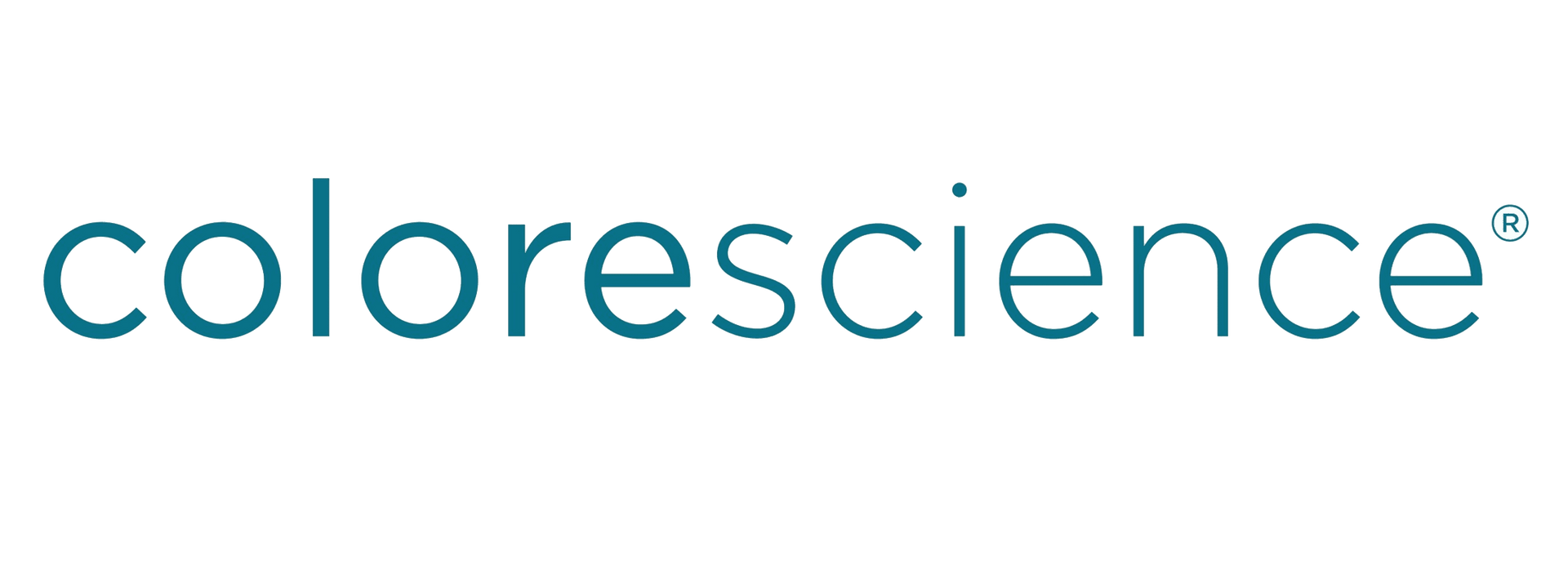 Colorescience logo in teal lowercase letters on a white background