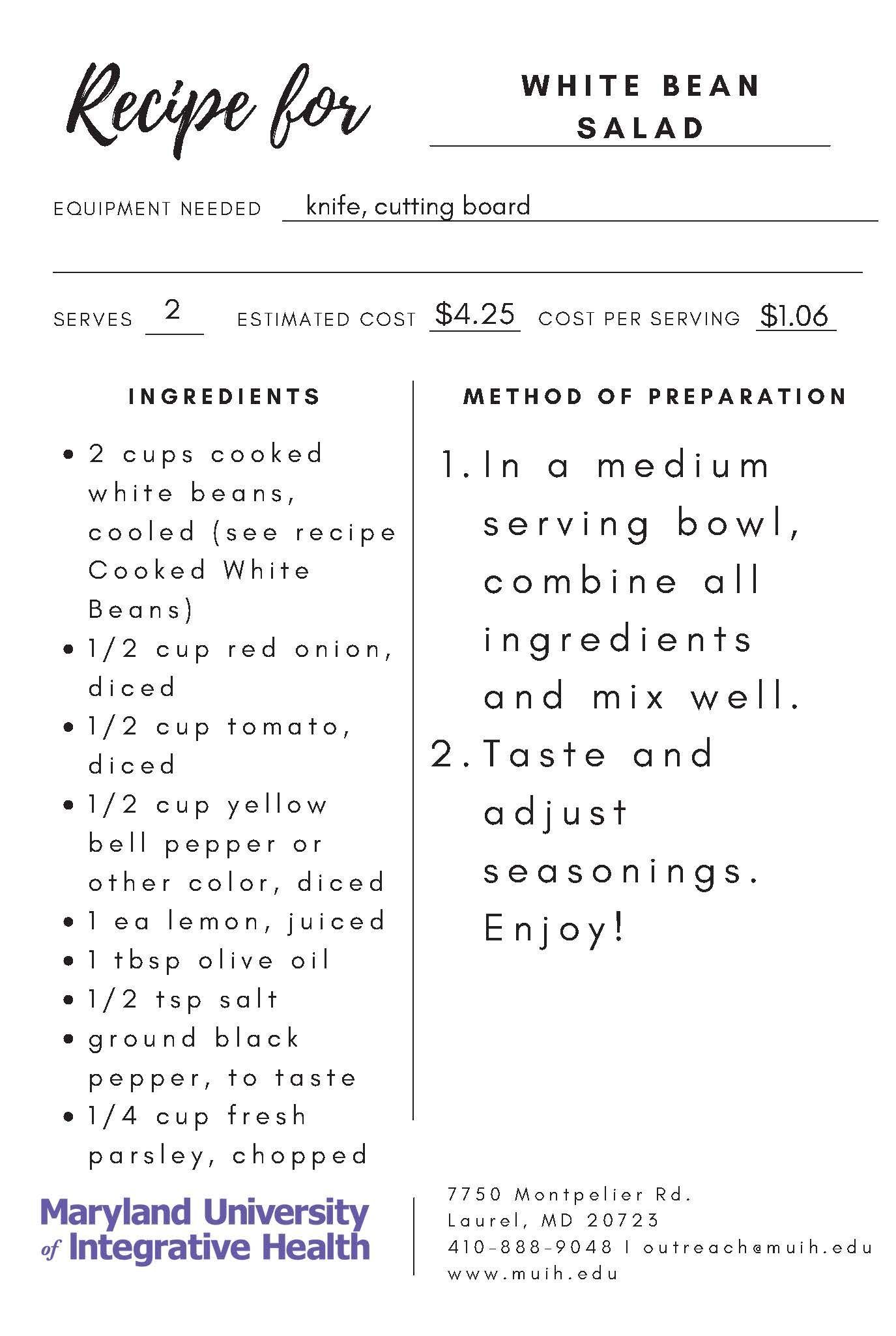 White bean salad