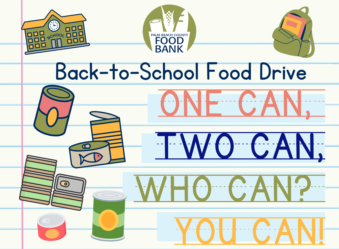 back-to-school food drive - palm beach county food bank august food drive