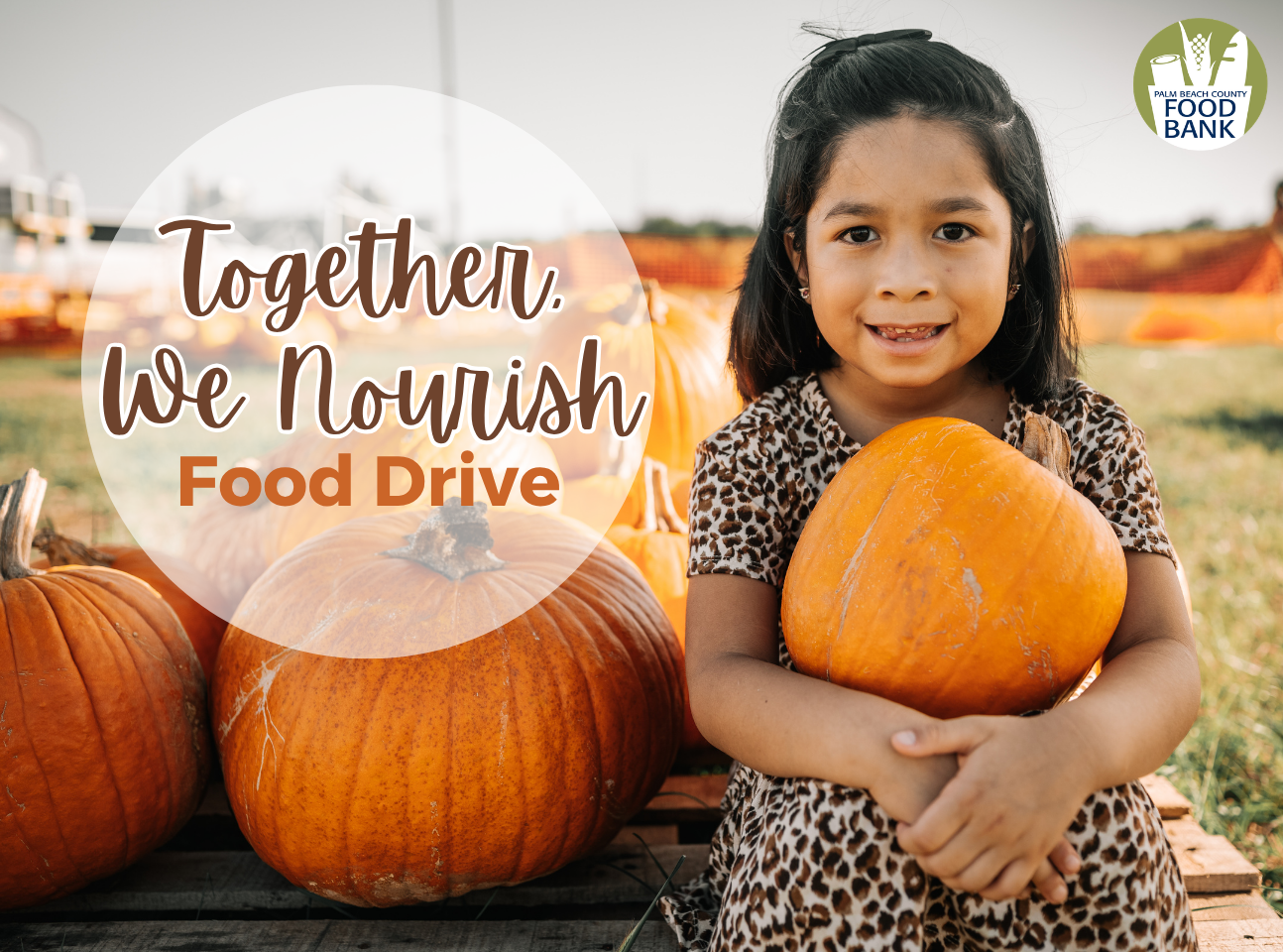 Together We Nourish Food Drive graphic with Food Bank logo