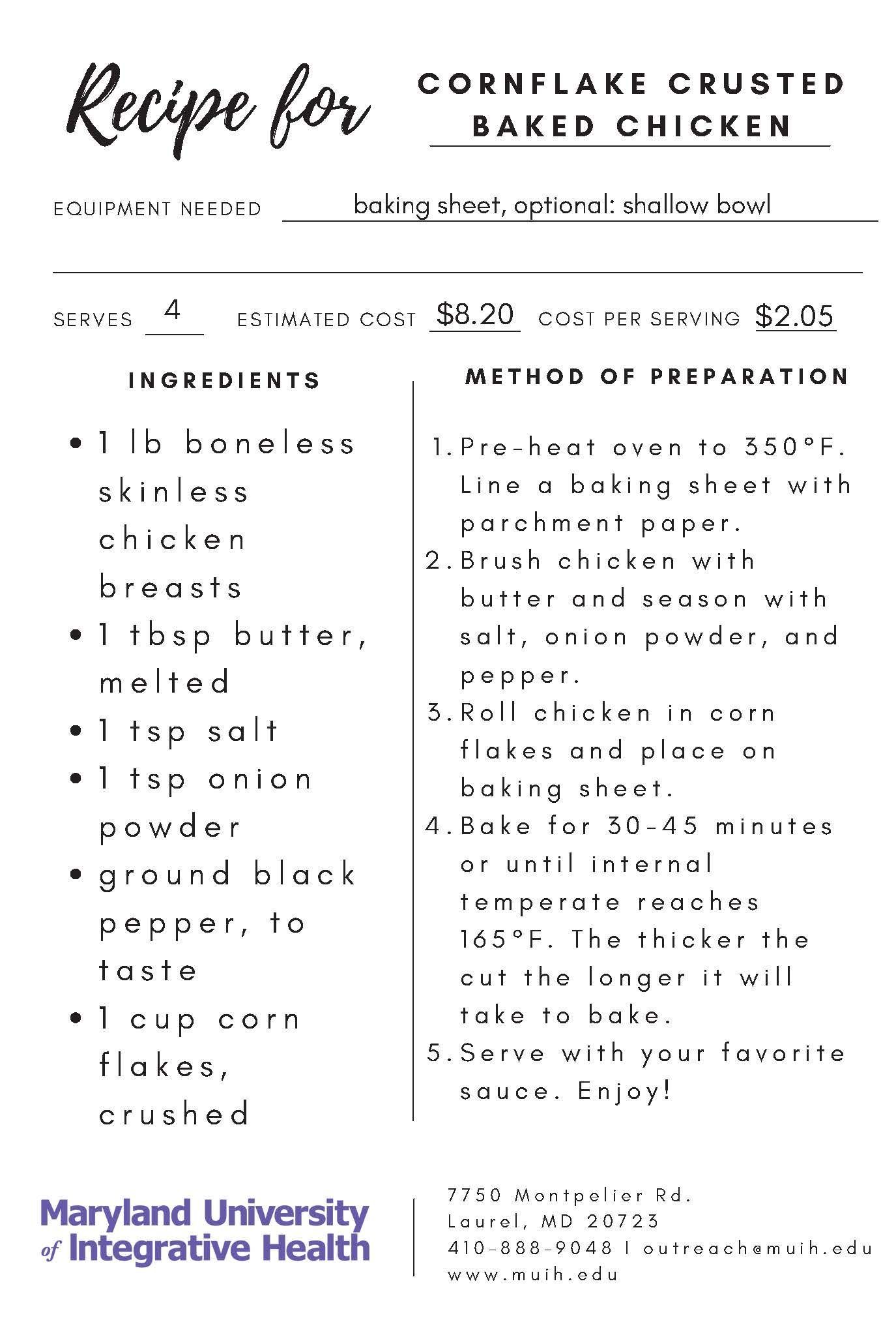 cornflake crusted baked chicken