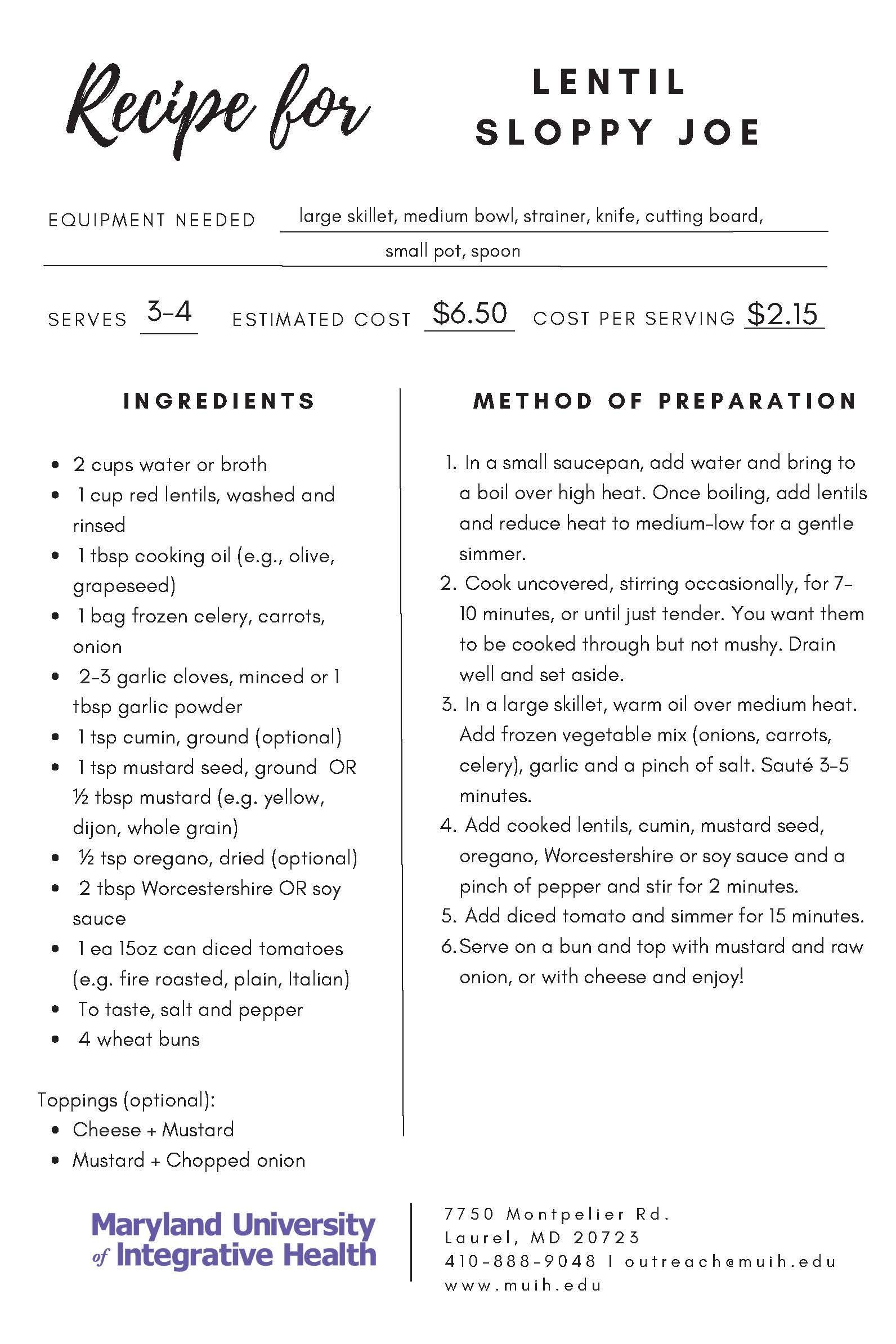 Lentil sloppy joe