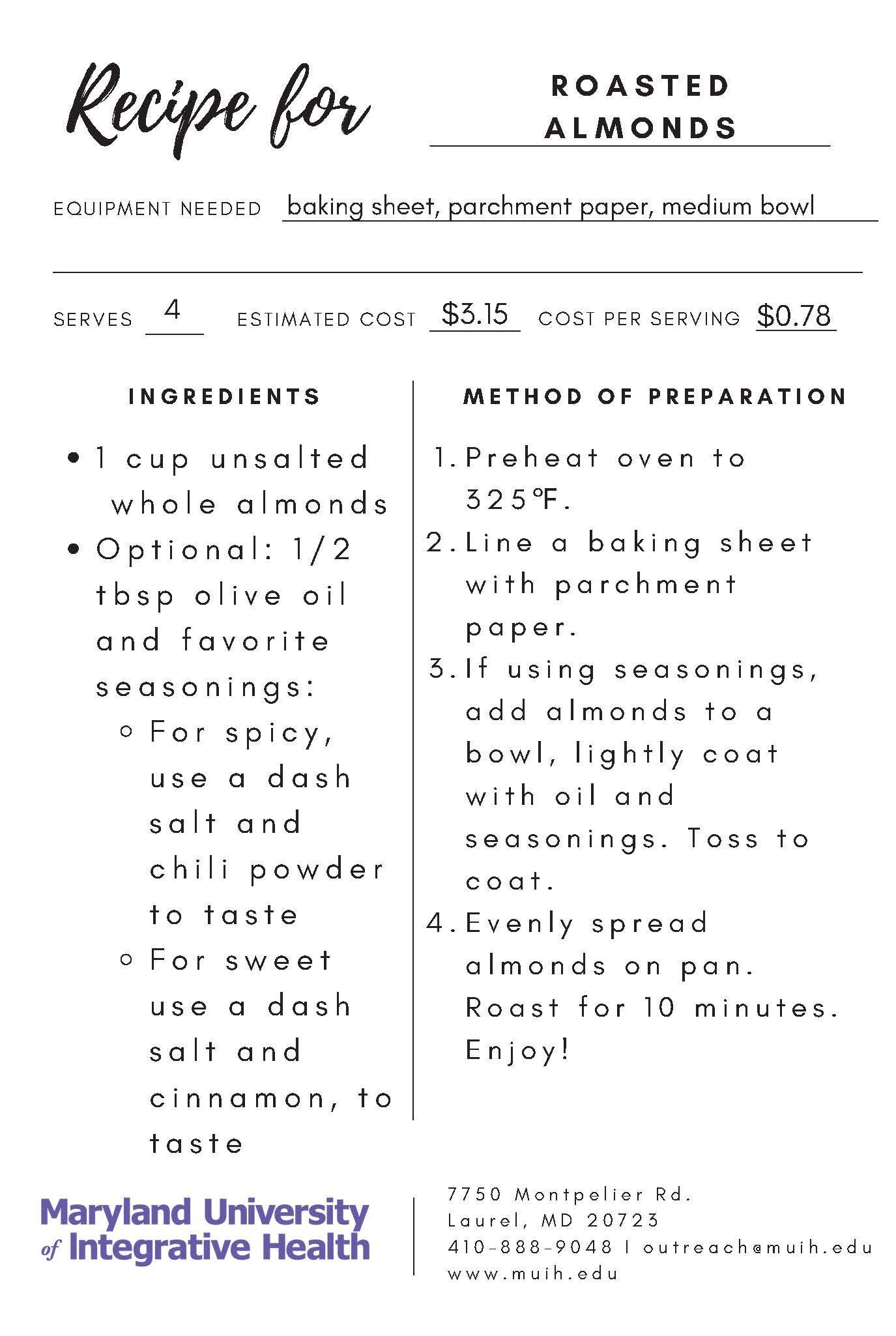 Roasted almonds