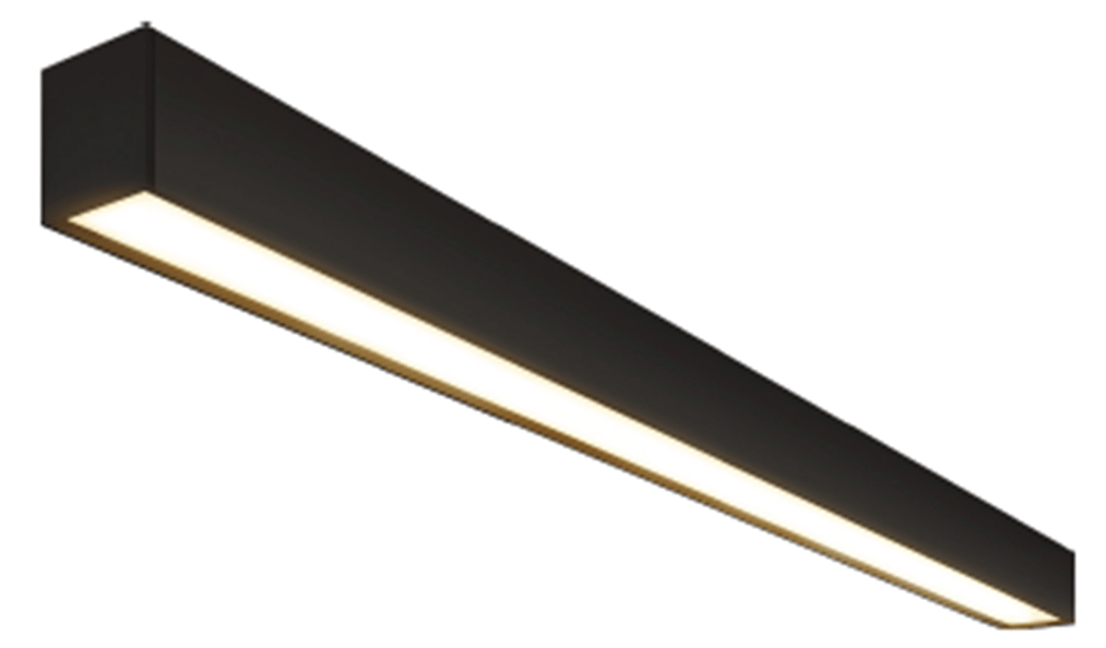 55 Cube black linear LED pendant