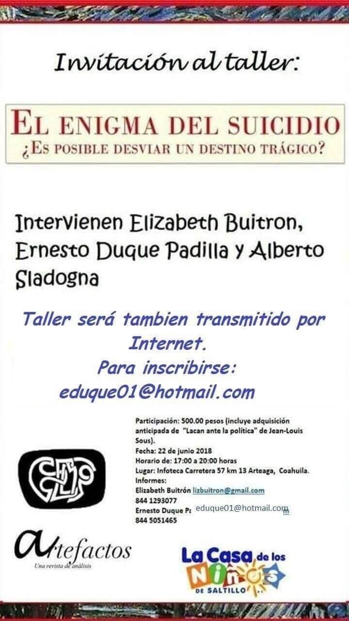 PSICOANALISTA ERNESTO DUQUE - EL ENIGMA DEL SUICIDIO PSICOANALISTA ERNESTO DUQUE - EL ENIGMA DEL SUICIDIO