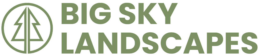 Big Sky Landscapes logo with green tree icon and text on white background
