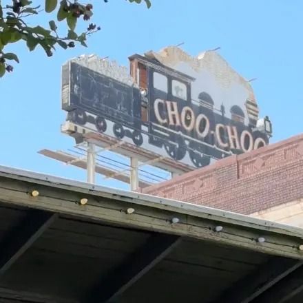 Billboard of a train with 