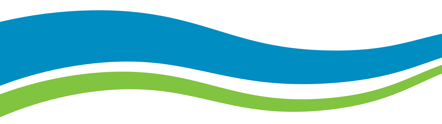 A blue and green wave on a white background.