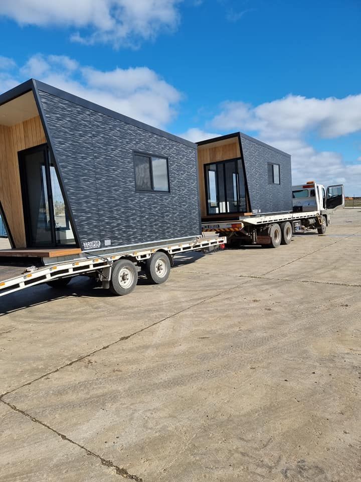 Towing Two Portable Modern Buildings — Ballarat Supatilt in Delacombe, VIC