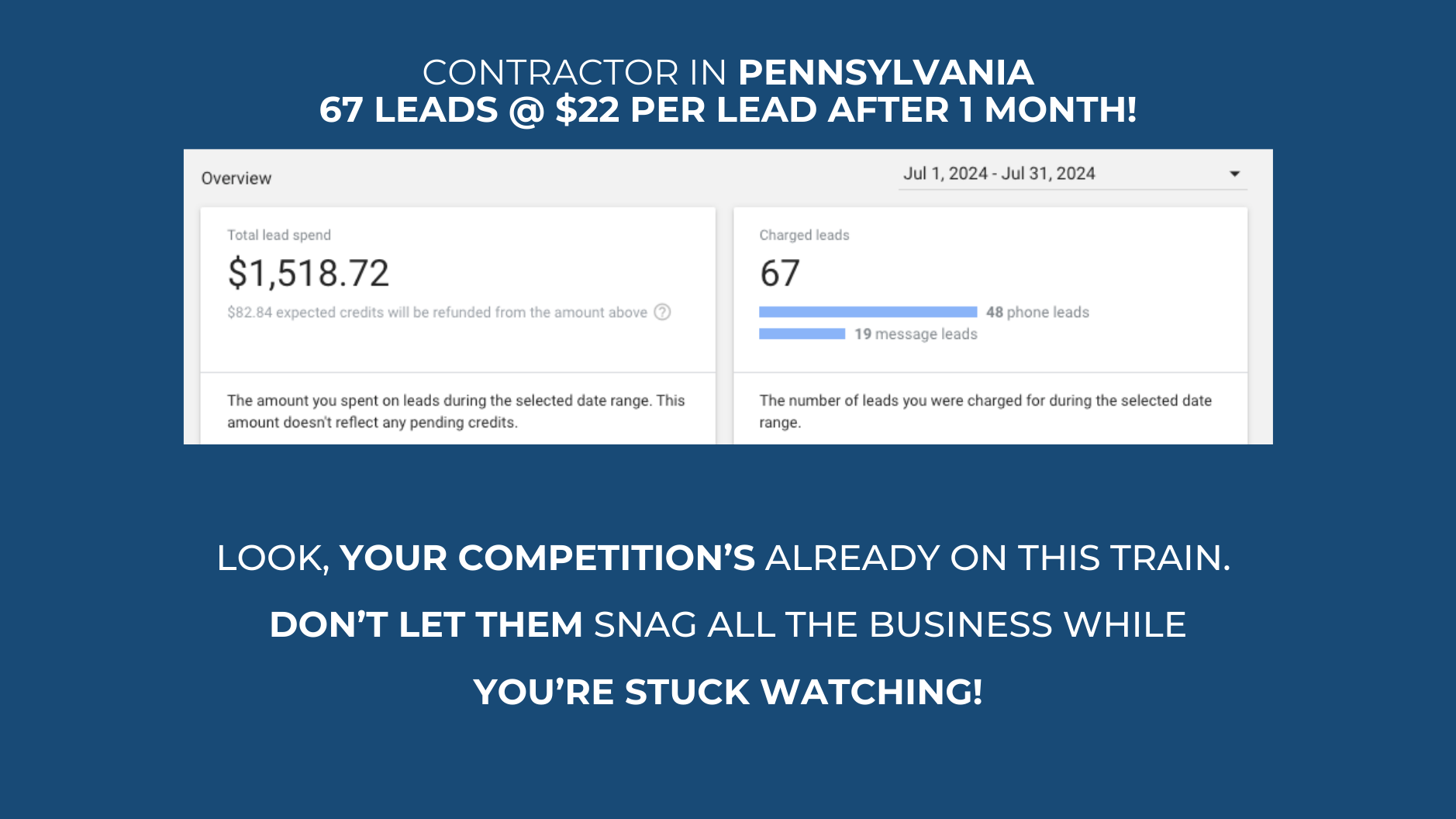 Local Service Ads service results from Contractor HQ