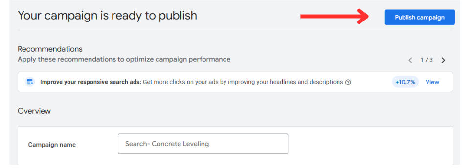 publish campaign