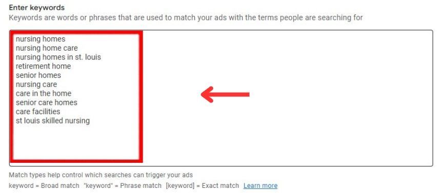 enter keywords