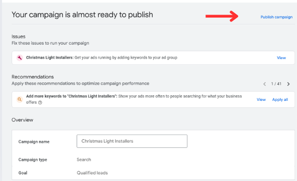 publish campaign
