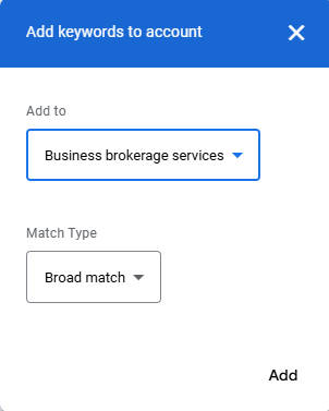 add keywords to account