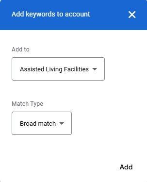 add keywords to account
