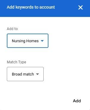 add keywords to account