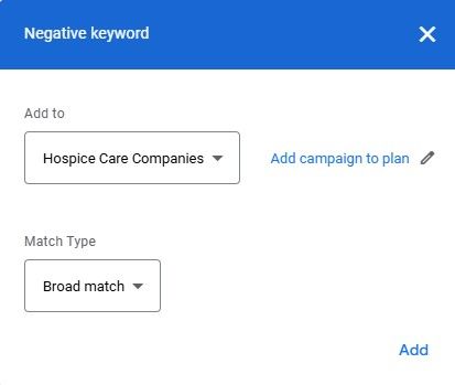 Negative keywords 2