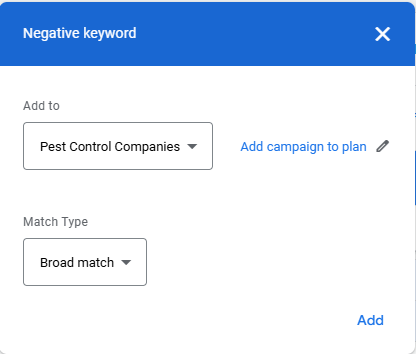 Negative keywords 2