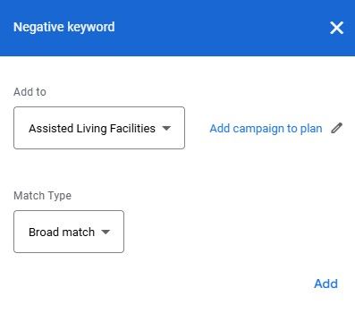 Negative keywords 2