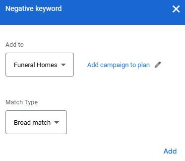 Negative keywords 2