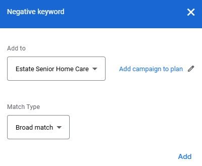 Negative keywords 2