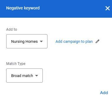 Negative keywords 2