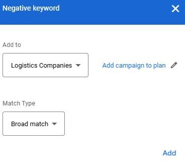 Negative keywords 2