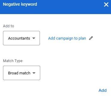 Negative keywords 2