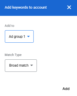 add keywords to account