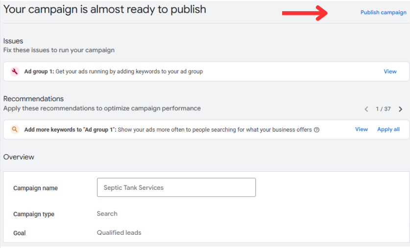 publish campaign