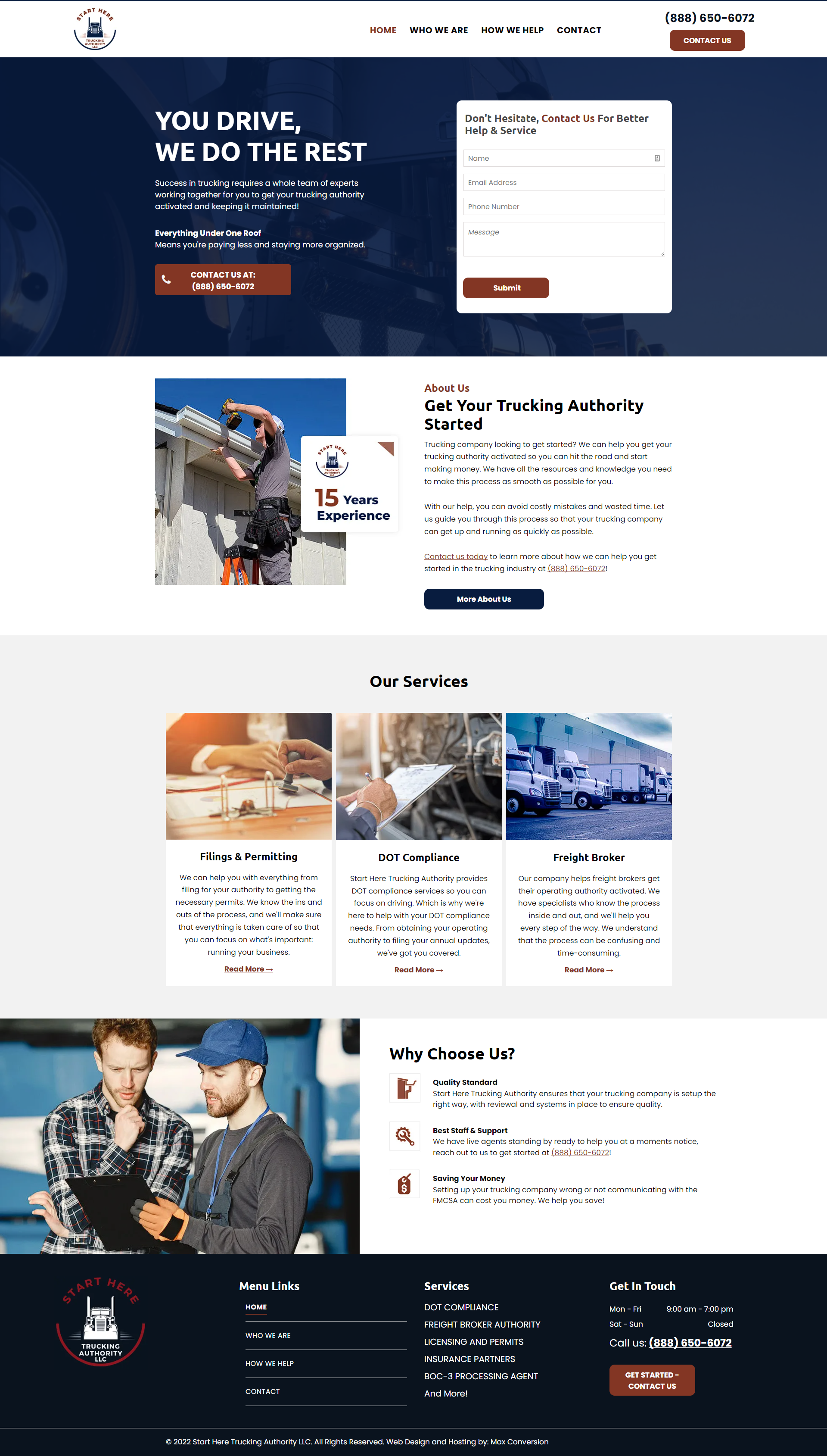 A landing page for a company called you drive , we do the rest.