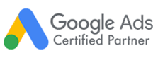 A google ads certified partner logo on a white background.