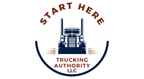 A logo for the trucking authority llc with a truck on it.