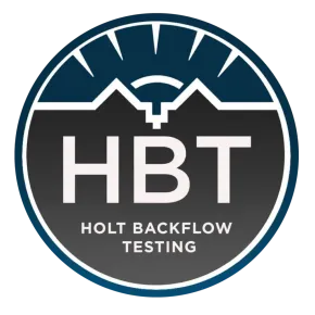 Logo for Holt Backflow Testing, a dark blue and white circular emblem.