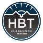 Logo for Holt Backflow Testing, a dark blue and white circular emblem.