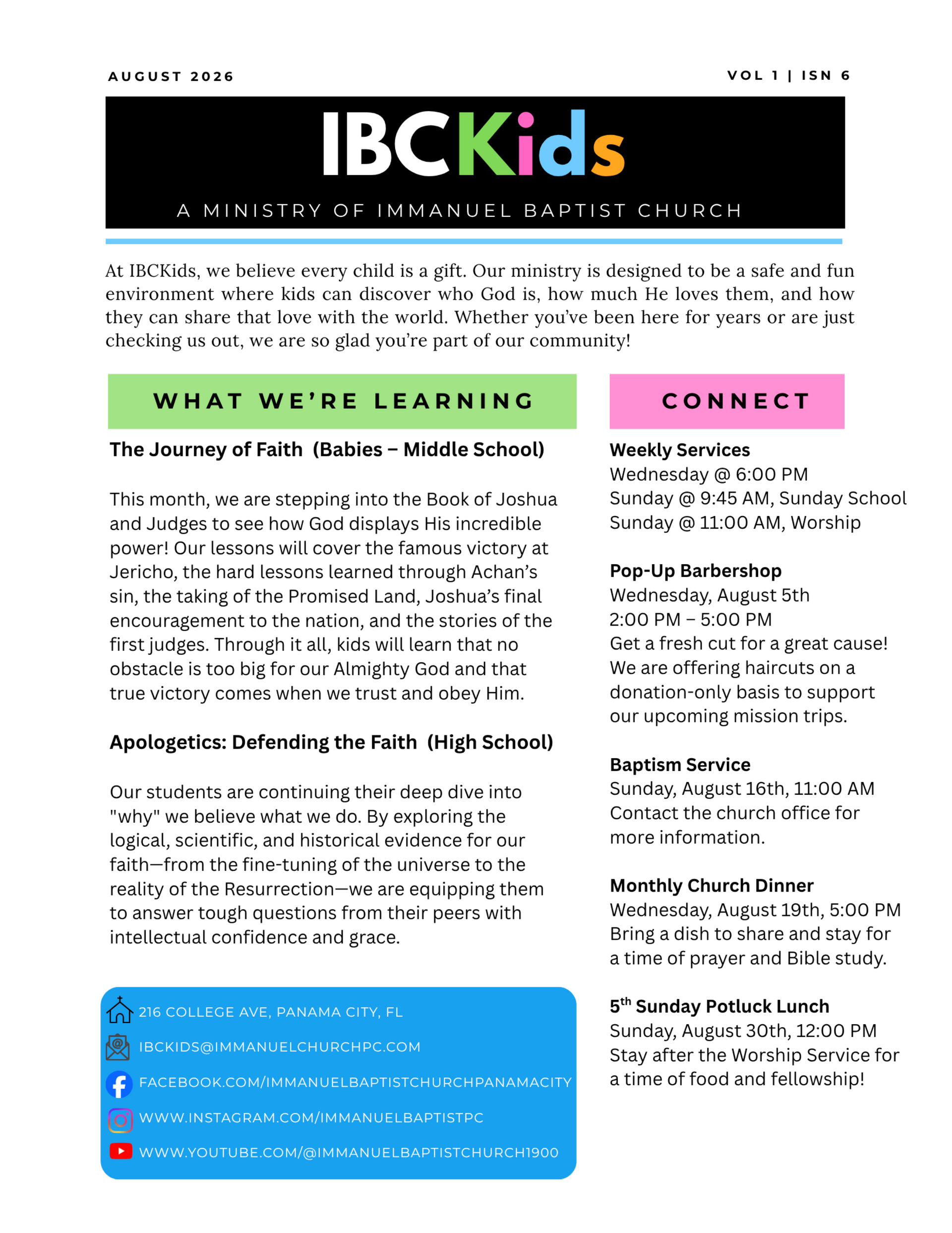 IBCKids newsletter: 