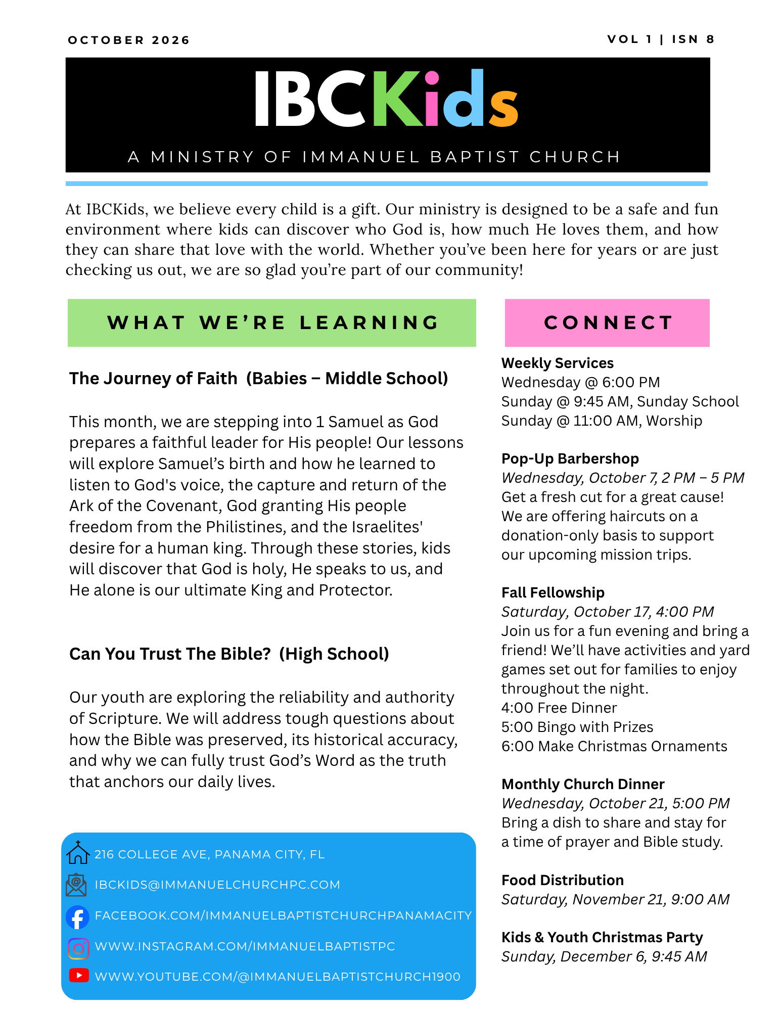 IBCKids newsletter: 