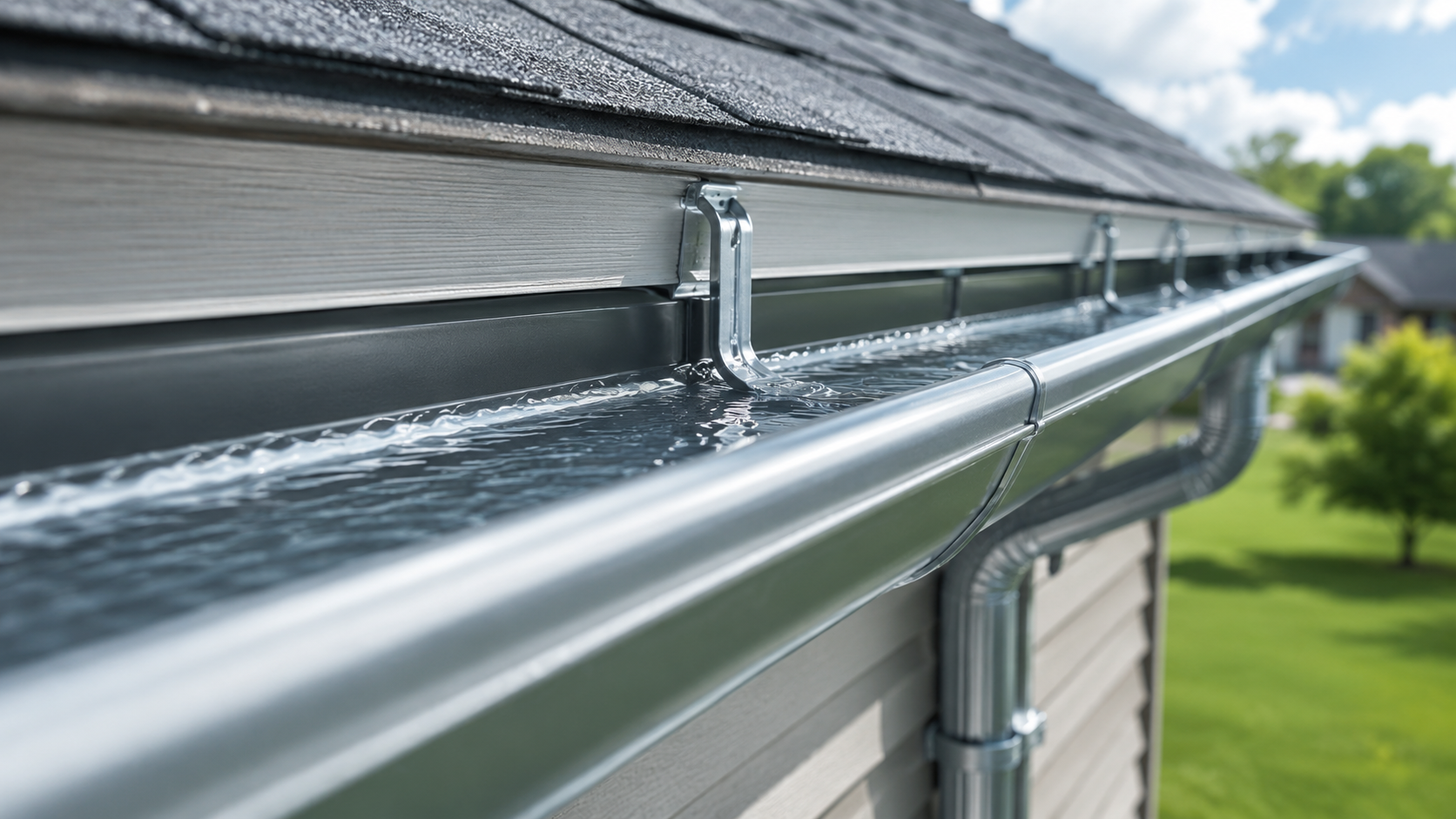 Professional eavestrough cleaning service on a residential home in Toronto and Oakville