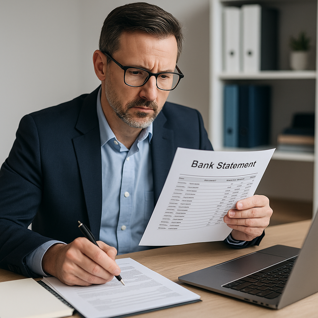Mortgage broker helping client with bank statement loan approval
