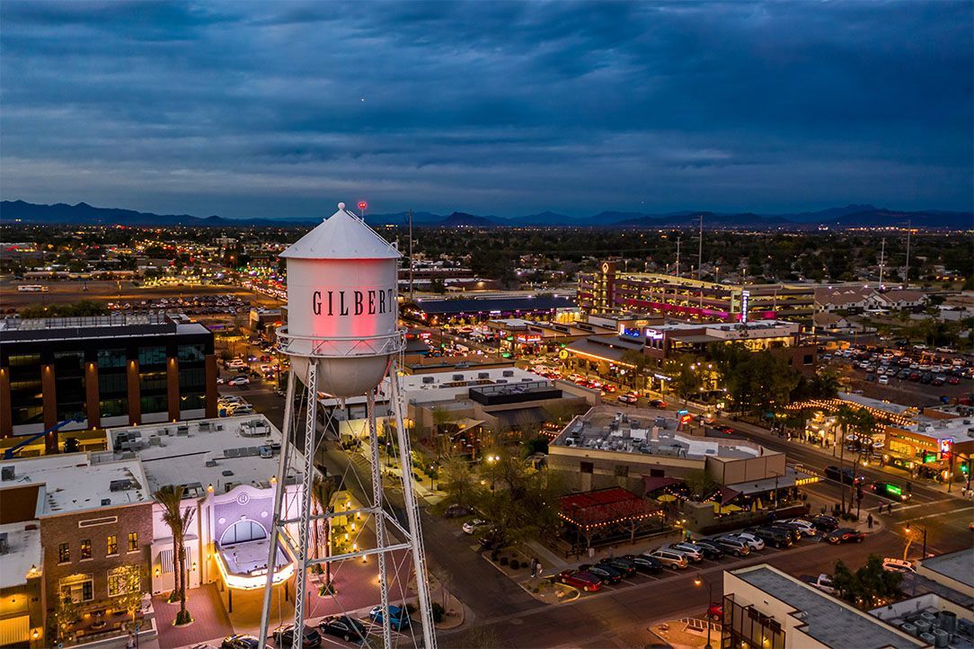 Water Tower Plaza in the Gilbert Heritage District - Local home financing and mortgage services