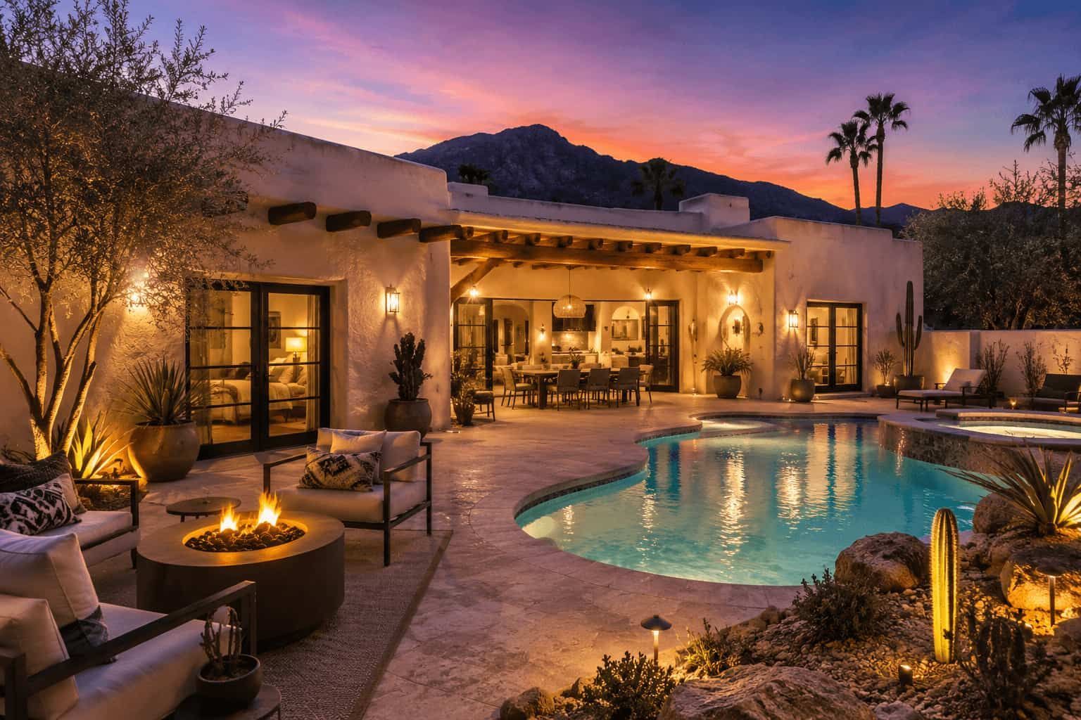 Luxury Scottsdale Airbnb vacation rental with pool and mountain views - DSCR loan financing example for Arizona short-term rental investment property