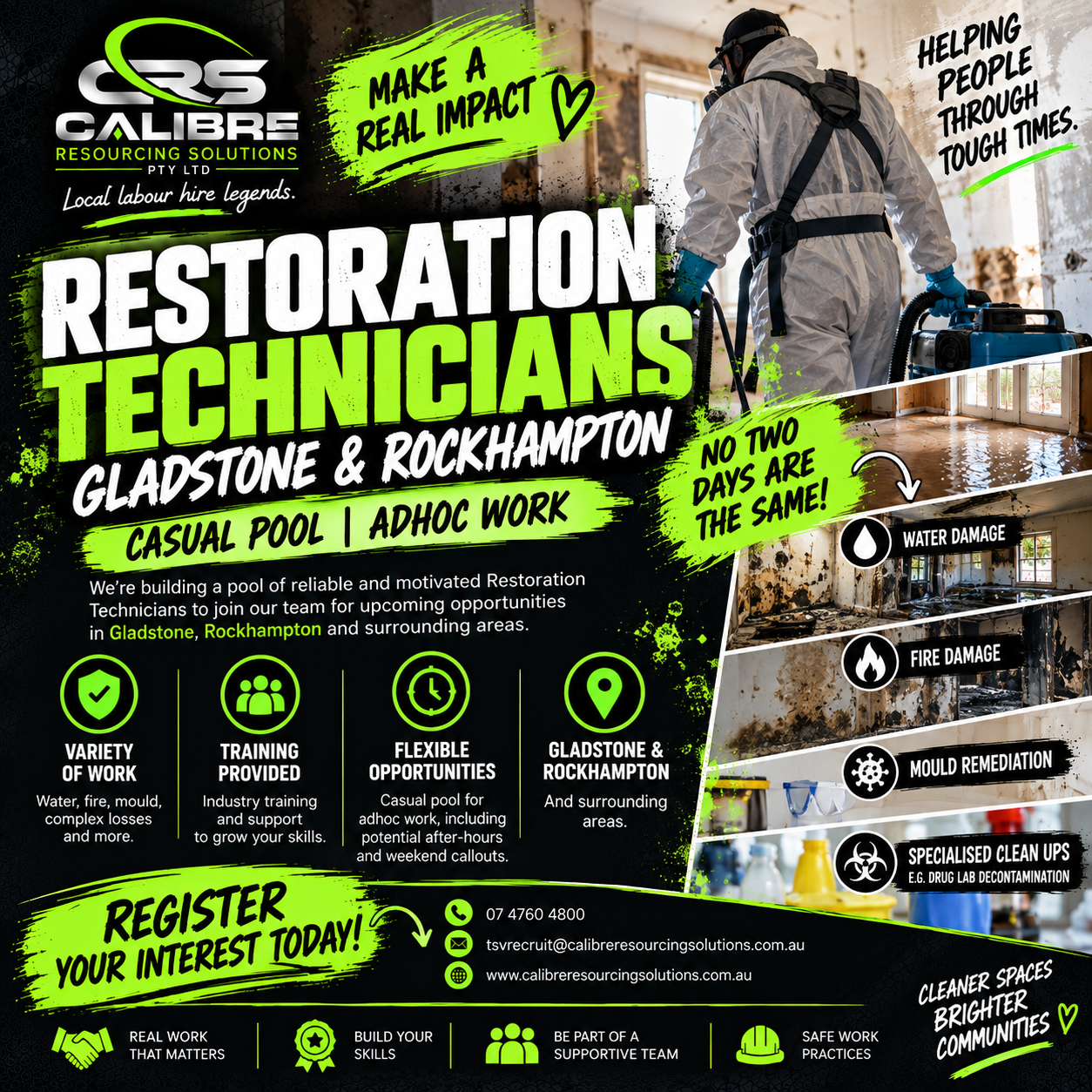 Restoration Technicians across Gladstone & Rockhampton