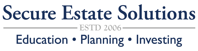 Secure Estate Solutions logo with blue text and tagline “Education • Planning • Investing”