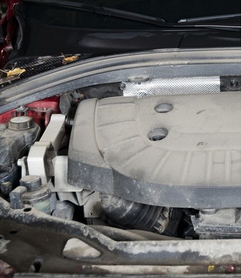 Car before full valet service, showing dust build up.