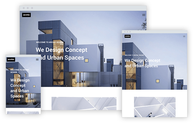 Website design concept for urban spaces on multiple devices.